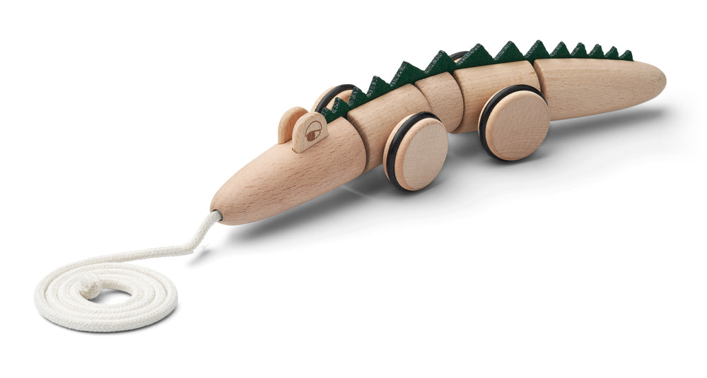 Wooden crocodile pull toy on sale