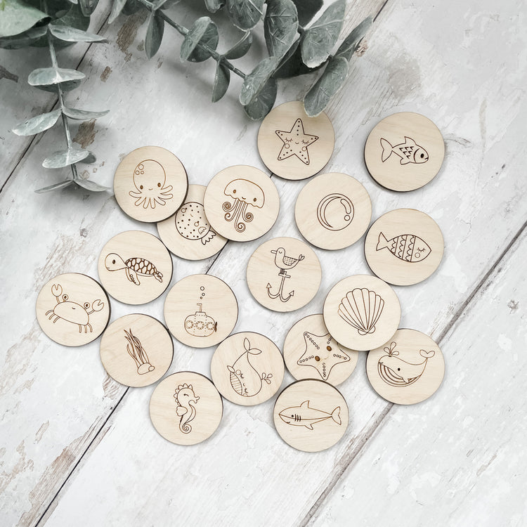 Under the Sea Story Tokens - Fox & Bramble, F+B Flashcards, Fox & Bramble