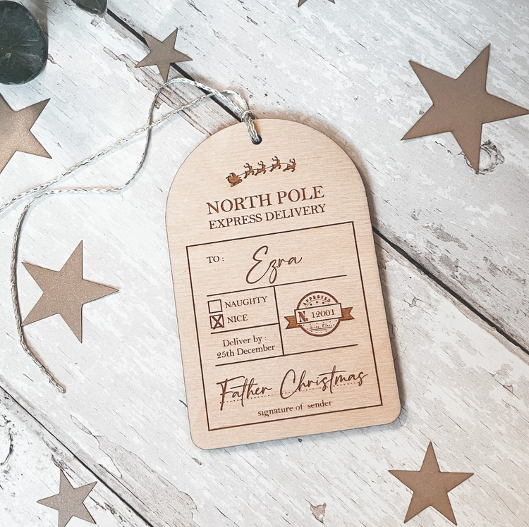 Special Delivery Wooden Christmas Gift Tag - Fox & Bramble, F+B Christmas, Fox & Bramble