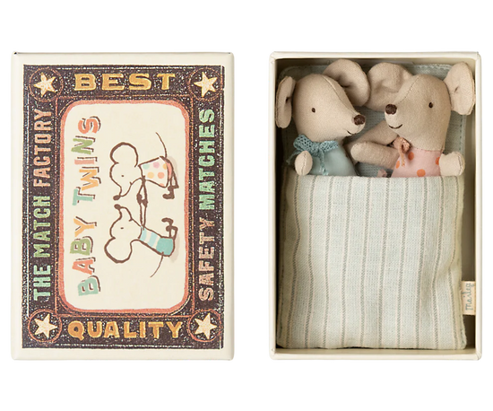 Maileg Twins, Baby Mice in Matchbox