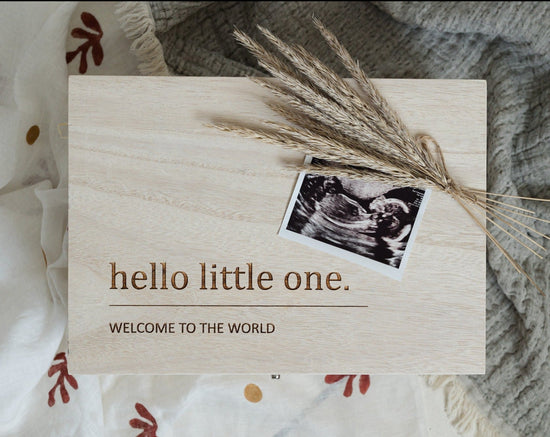 Hello Little One Wooden Baby Gift Box - Large - Fox & Bramble, gift box, Fox & Bramble