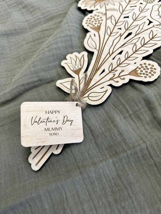 Wooden Flower Bouquet with Personalised Love Letter