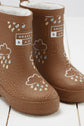 Grass & Air Colour-Changing Winter Wellies - Toffee Brown