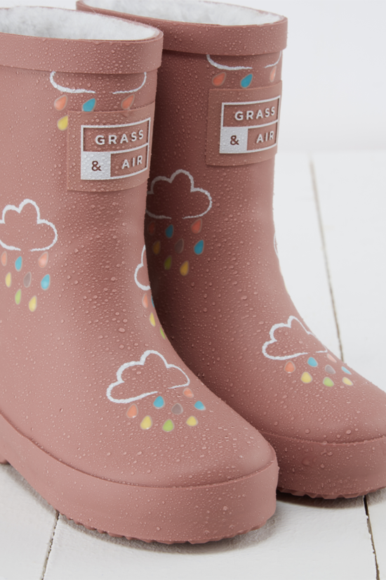 Grass & Air Colour-Changing Winter Wellies - Rose