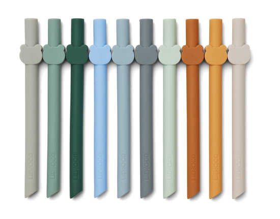 Liewood Badu Straw 10-pack - Blue Wave Multi Mix