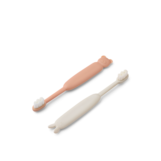 Liewood Fabio Toddler Toothbrush 2-pack - Pale Tuscany / Sandy
