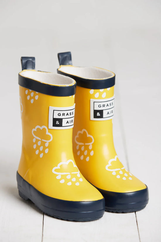 Grass & Air Colour-Changing Winter Wellies - Yellow