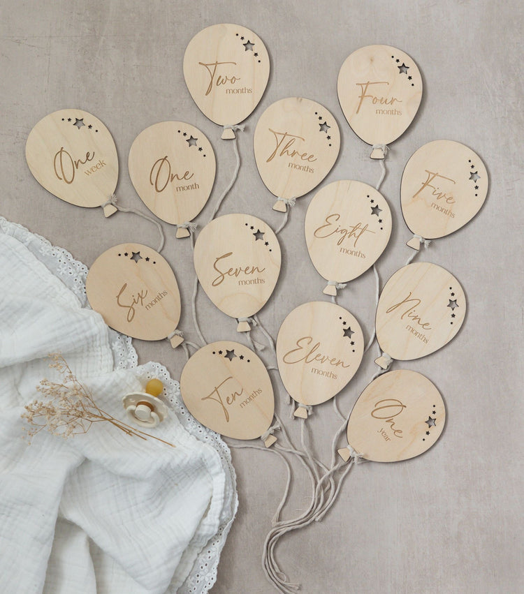 The Original Hexagon Wood Baby Milestones & Baby Firsts