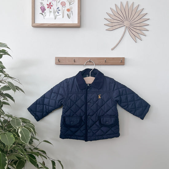 Preloved Joules Navy Quilted Jacket | 0-3m