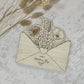 Wooden Envelope with Engraved Flowers