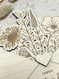 Wooden Envelope with Engraved Flowers