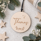 Personalised Wooden Christmas Bauble