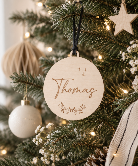 Personalised Wooden Christmas Bauble