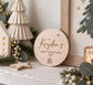 Personalised Wooden First Christmas Plaque