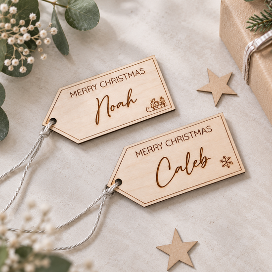 Set of 2 Personalised Wooden Gift Tags