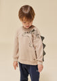 Konges Sløjd Lou Animal Spike Dino Sweatshirt - Oxford Tan