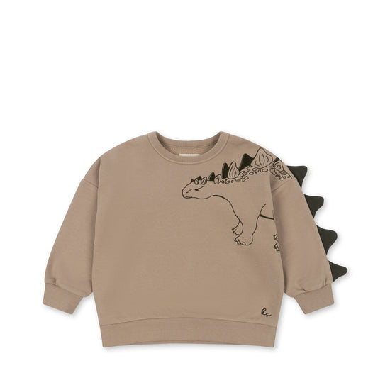 Konges Sløjd Lou Animal Spike Dino Sweatshirt - Oxford Tan