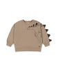 Konges Sløjd Lou Animal Spike Dino Sweatshirt - Oxford Tan