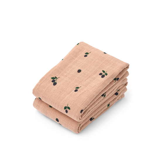 Liewood Lewis Muslin Cloth 2-pack - Mini Berry / Pale Tuscany
