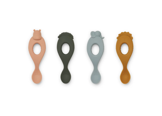 Liewood Liva Silicone Spoon Set 4-pack - Safari / Rose Multi Mix