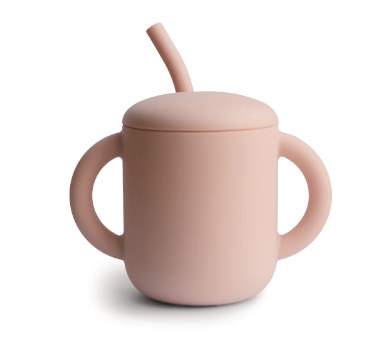 Mushie Training Cup and Straw - Blush