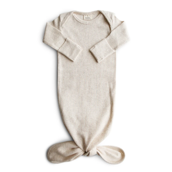 Mushie Knotted Gown - Beige Melange