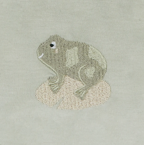 Avery Row Embroidered Cotton Bib - Frog