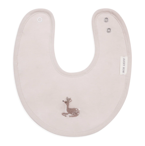 Avery Row Embroidered Cotton Bib - Deer