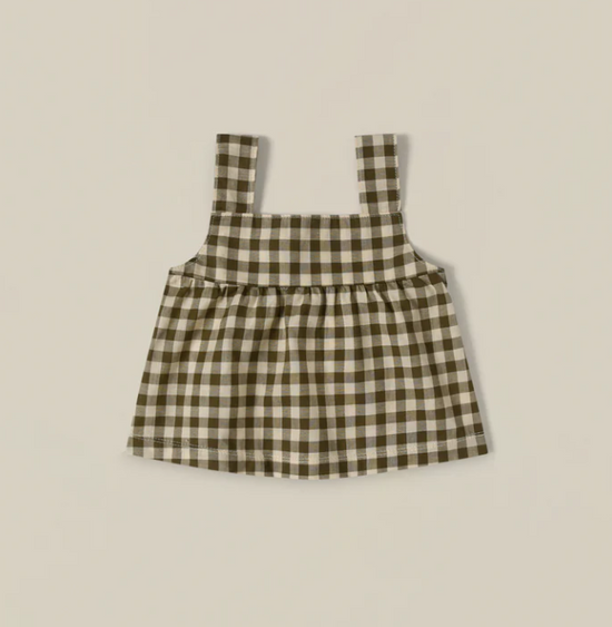 Organic Zoo - Olive Gingham Dolce Top