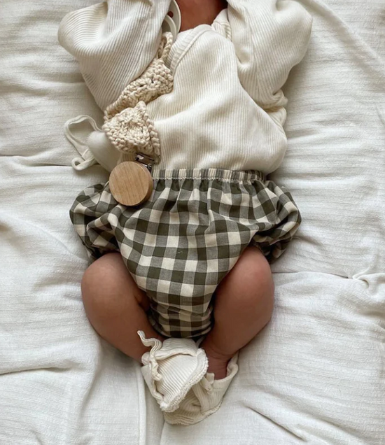 Organic Zoo - Olive Gingham Shortie