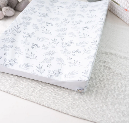 The Gilded Bird Wedge Changing Mat - Lovely Leaves Grey