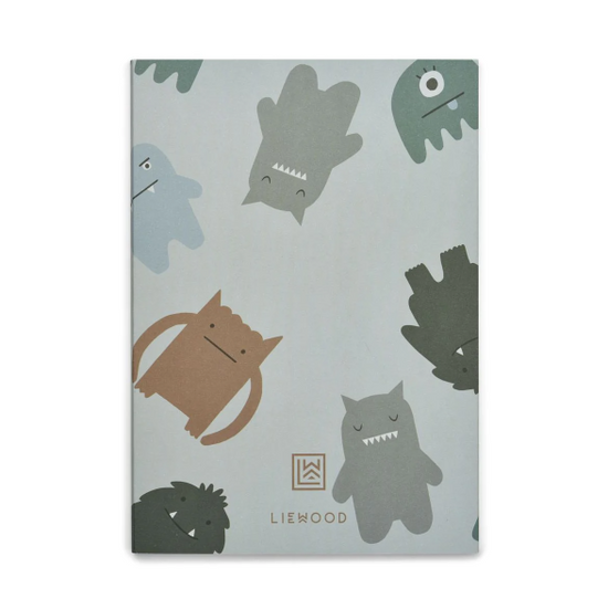 Liewood Sidney Notebook 3-pack - Monster / Vehicles Mix