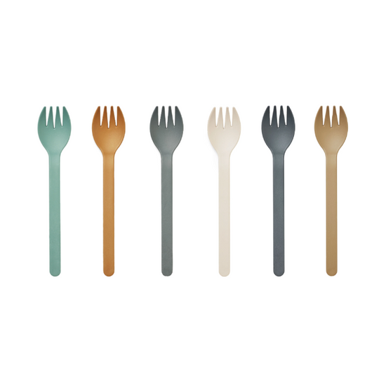 Liewood Selena Fork 6-pack - Whale Blue Multi Mix