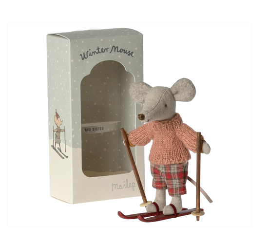 Maileg Winter Mouse - Big Sister with Ski&