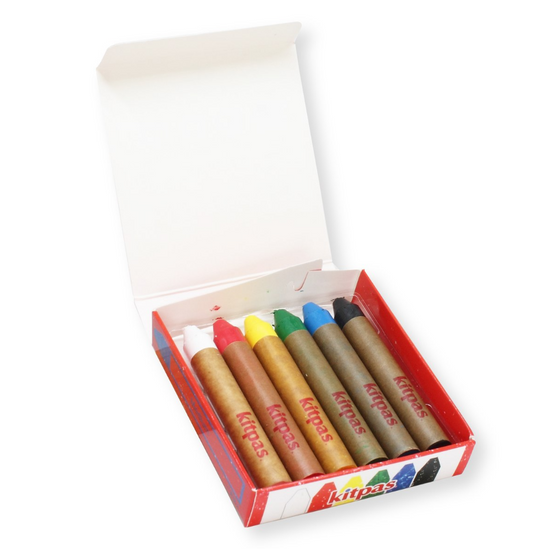 Kitpas Rice Wax Art Crayons 6-pack - Medium