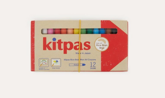 Kitpas Rice Wax Art Crayons 12-pack - Medium