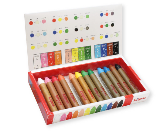 Kitpas Rice Wax Art Crayons 12-pack - Medium