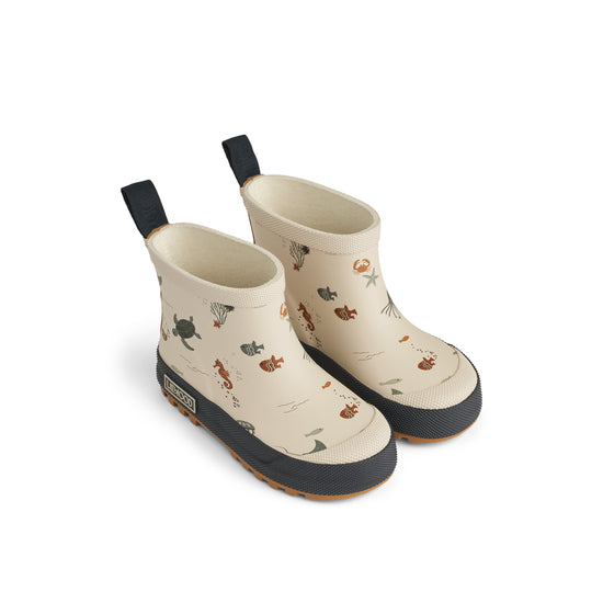 Liewood Tekla Printed Rainboot - Sea Creature / Sandy, fox & bramble