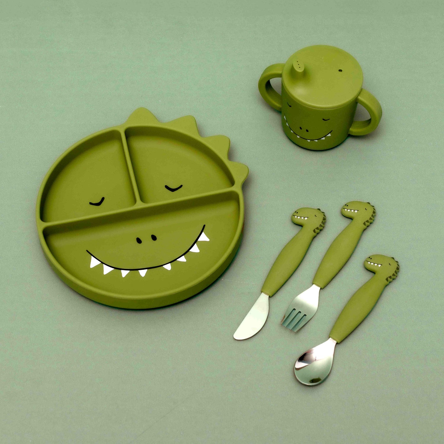 Trixie Silicone Cutlery Set Mr.Dino