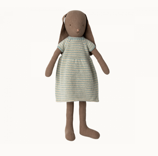 Maileg Bunny Size 4 - Brown, Knitted Dress