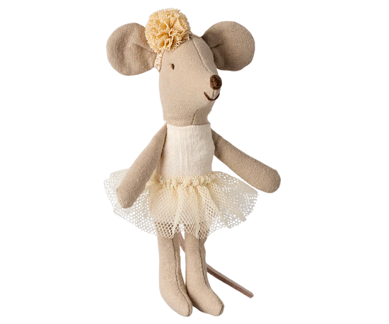 Maileg Ballerina Mouse - Little Sister, Off-White