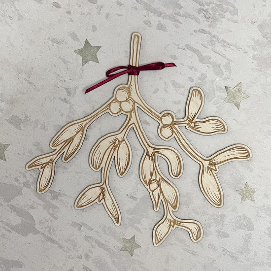 Wooden Mistletoe Decoration