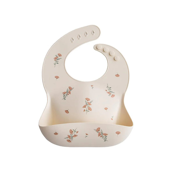 Mushie Silicone Bib - Pink Flowers