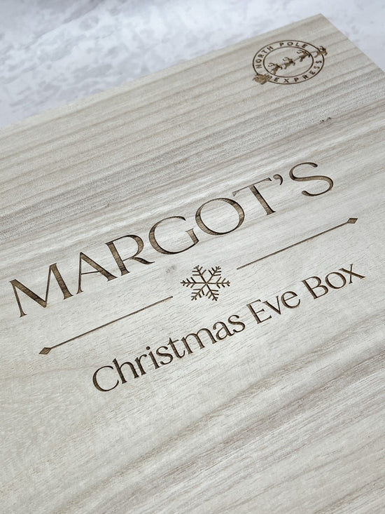 Square Personalised Wooden Christmas Eve Box