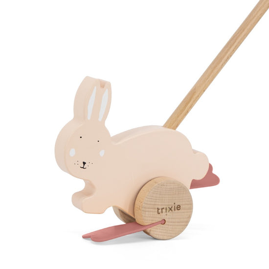 trixie push along toy - mrs. rabbit, fox & bramble