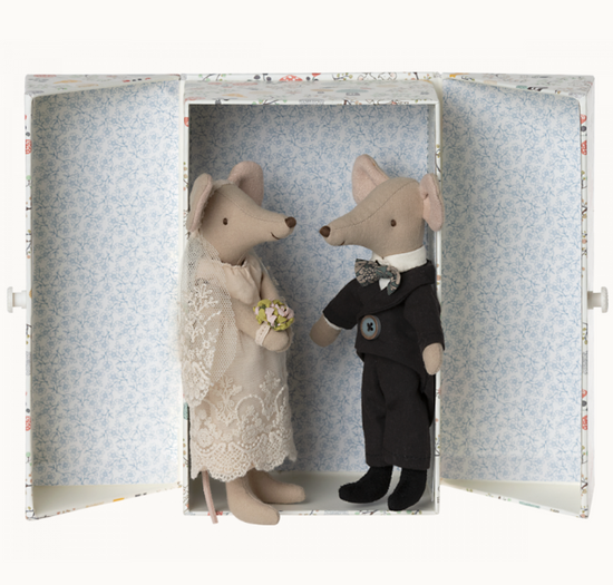 Maileg Wedding Mice Couple in Matchbox