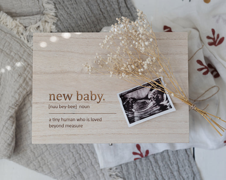 New Baby Wooden Gift Box - Regular - Fox & Bramble, gift box, Fox & Bramble