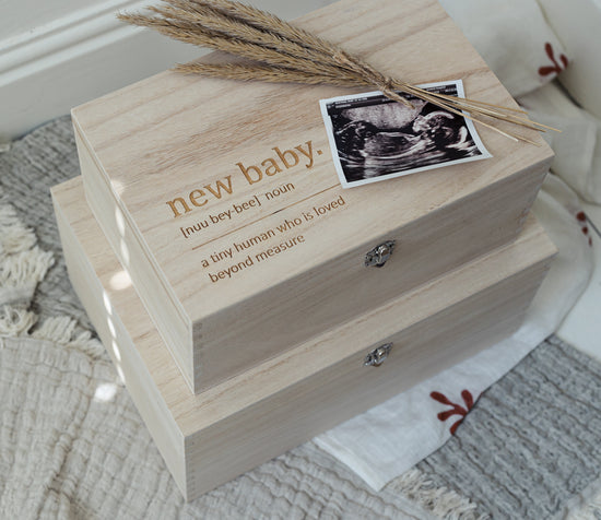 New Baby Wooden Gift Box - Regular - Fox & Bramble, gift box, Fox & Bramble