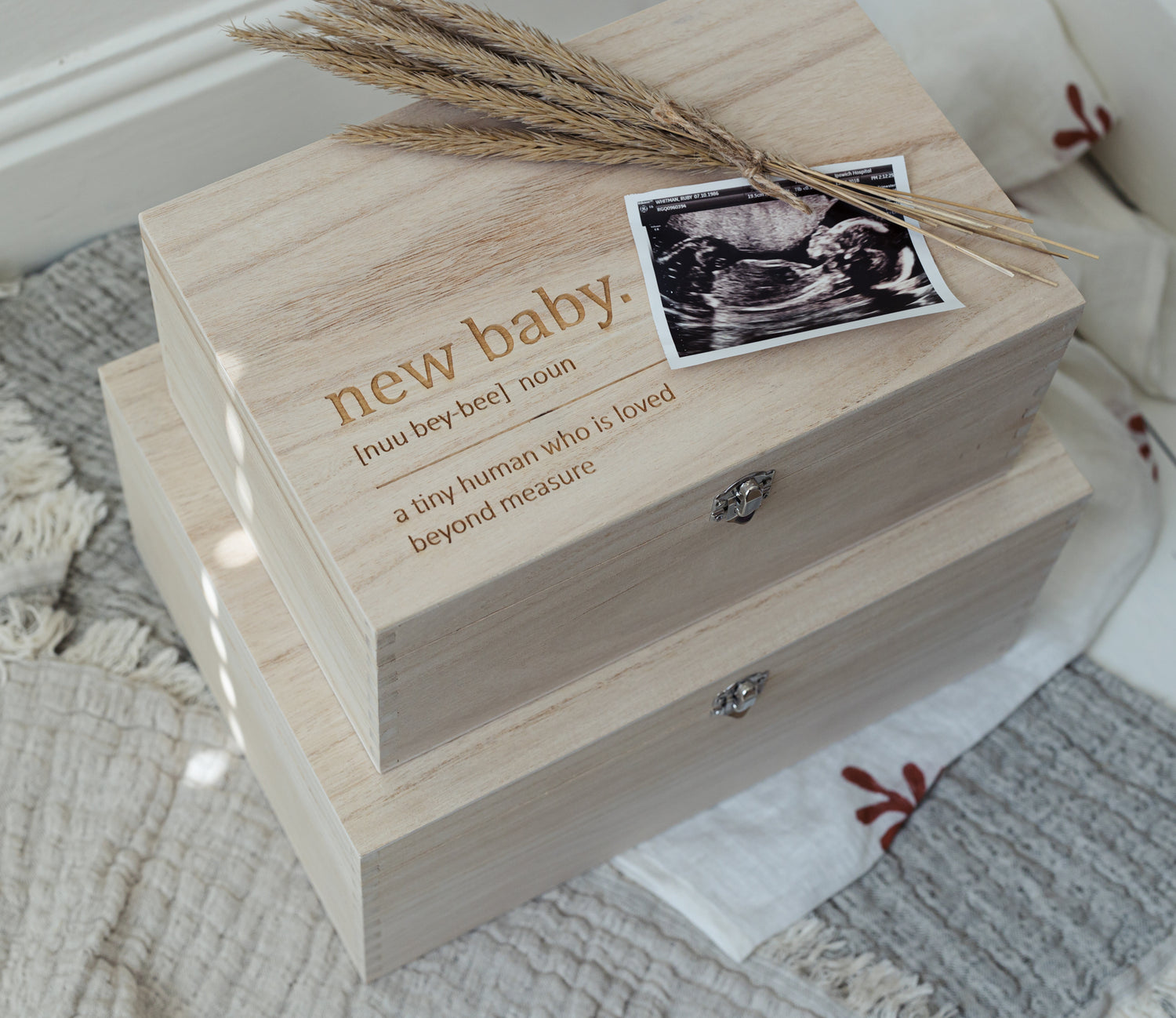 New Baby Wooden Baby Gift Box - Large - Fox & Bramble, gift box, Fox & Bramble