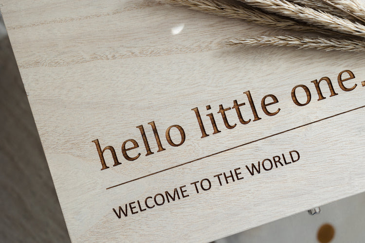 Hello World Wooden Gift Box - Regular - Fox & Bramble, gift box, Fox & Bramble